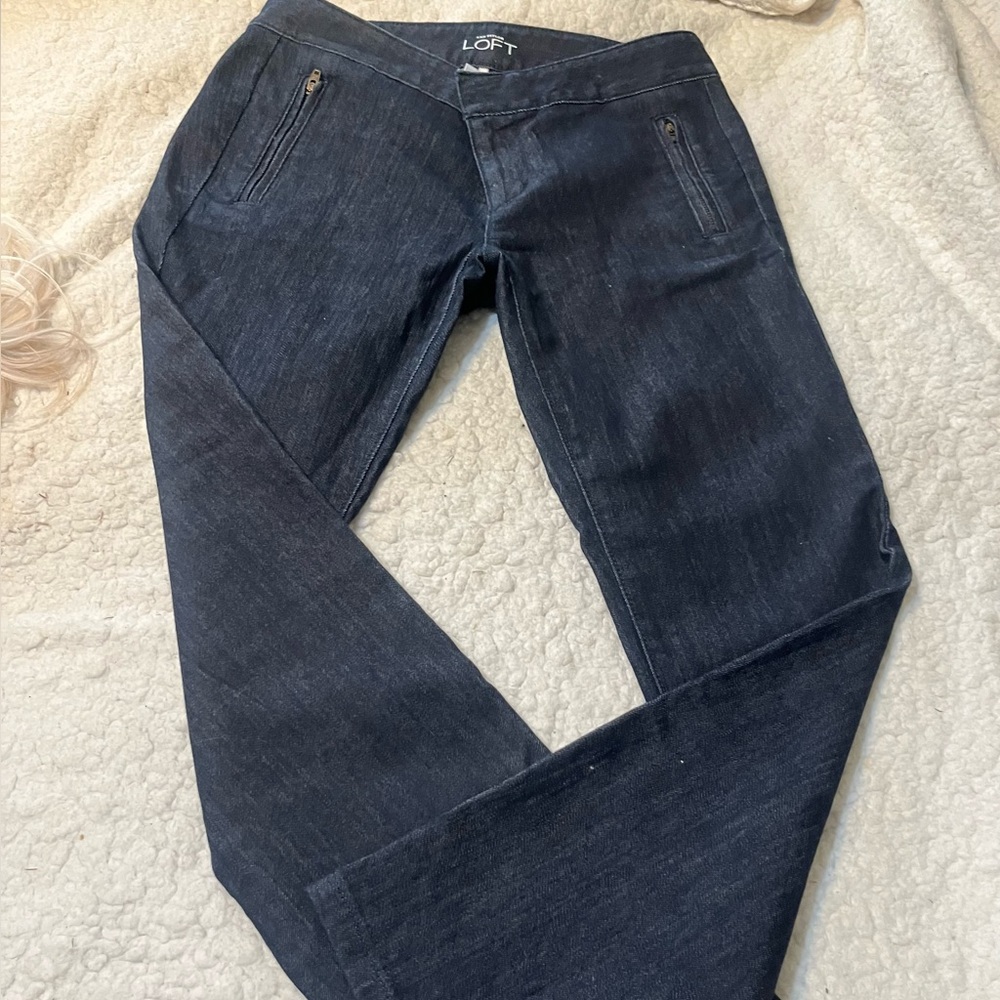 LOFT Women's Dark Blue Ankle Jeans size 2 like new.